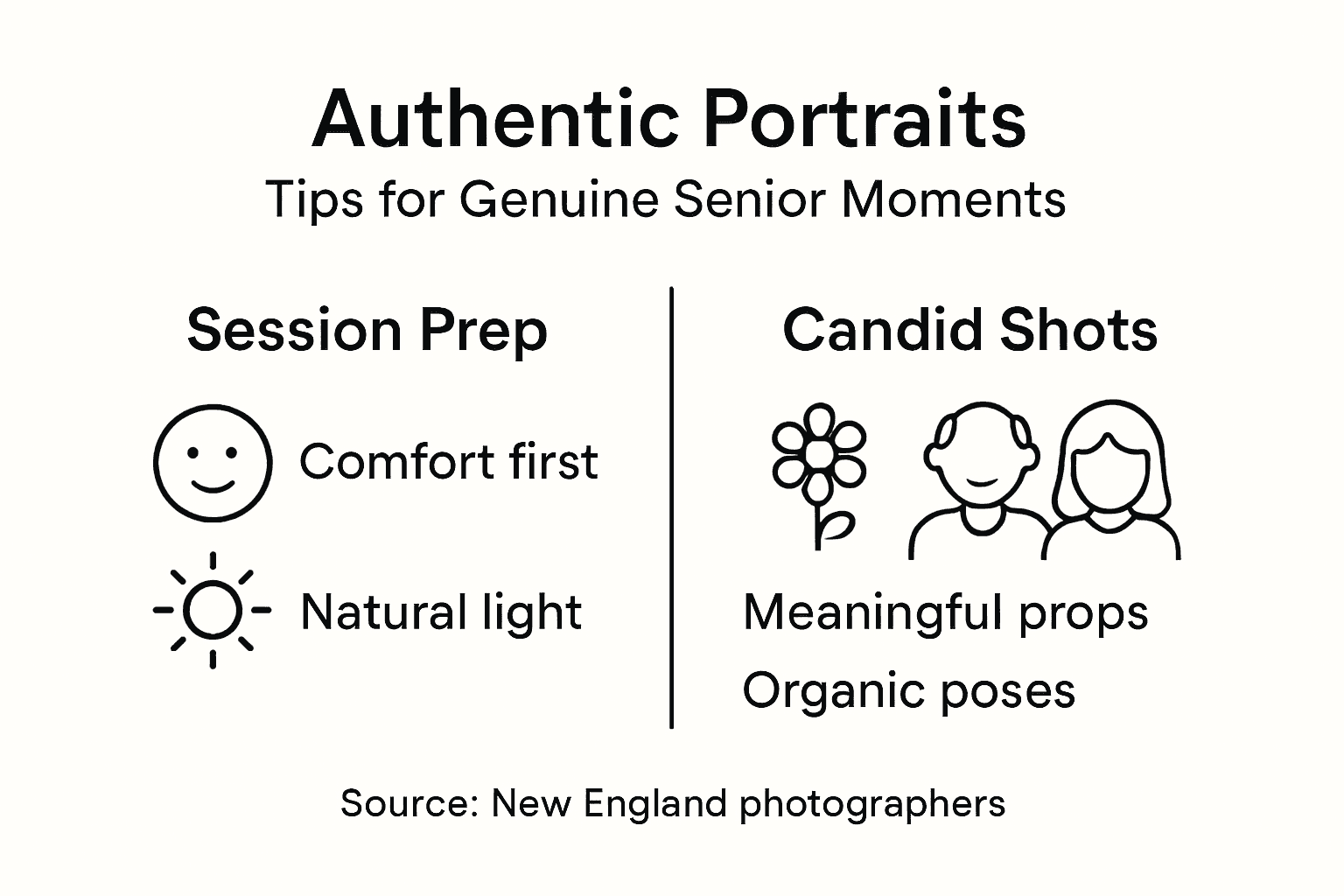 Infographic showing authentic senior photo tips