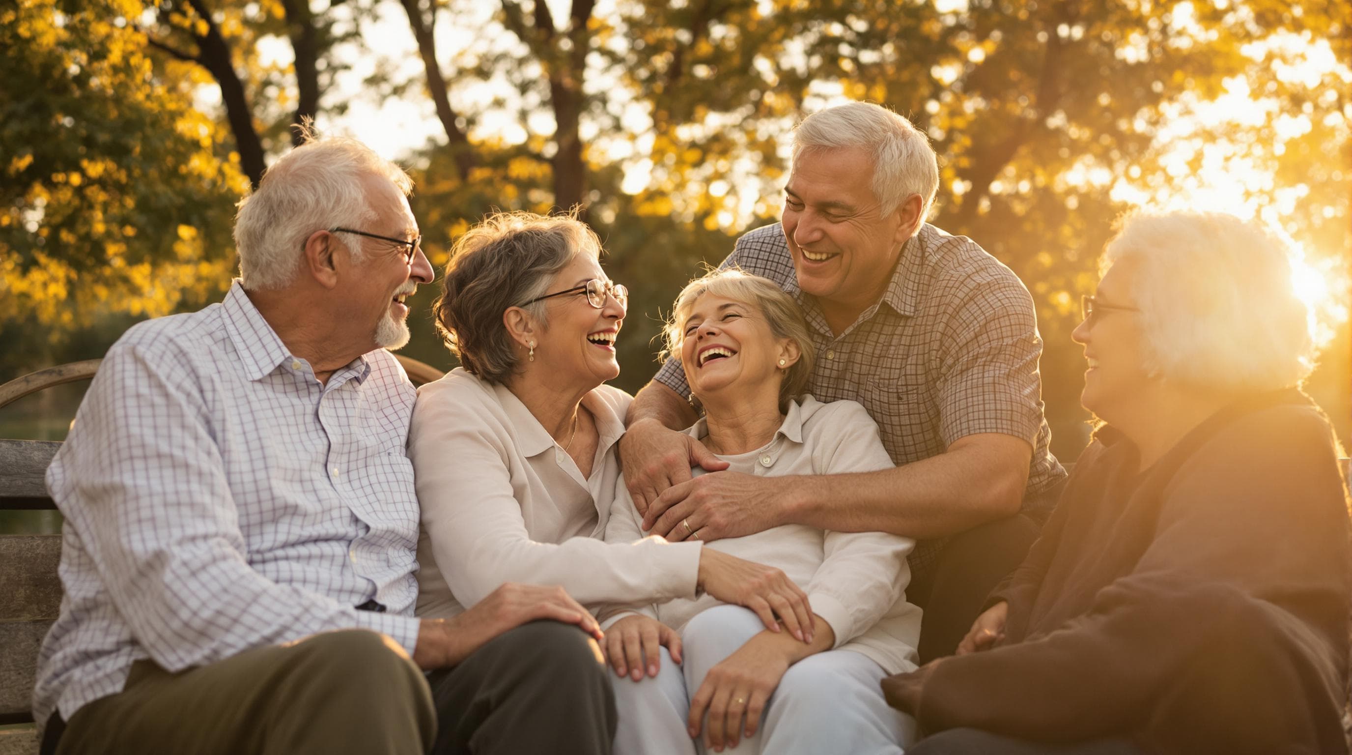 Family enjoying outdoor photo session at sunset, expressing authentic connections